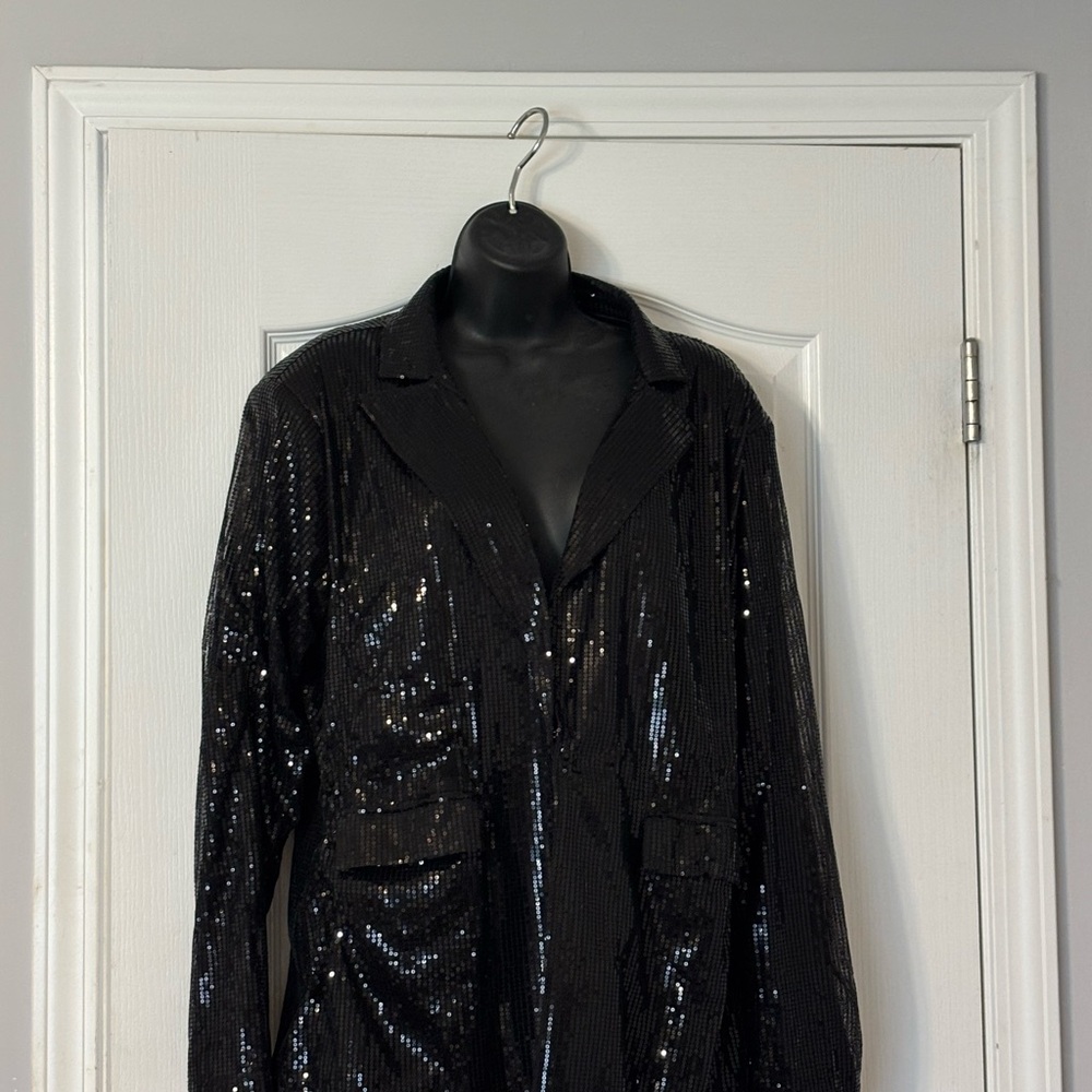 Elegant Black Sequin Jacket
